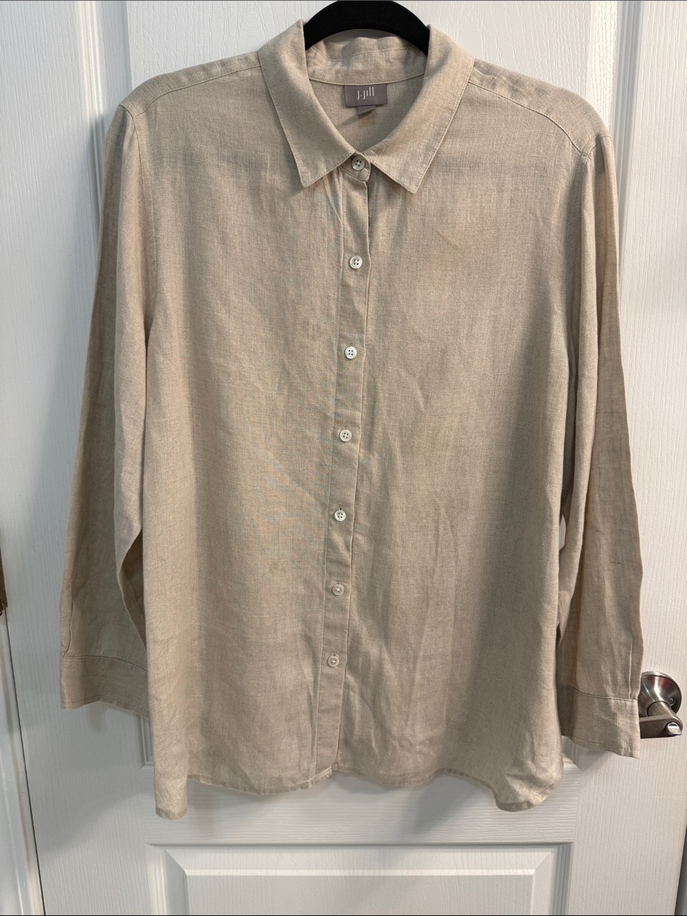 J. Jill Light Beige Button-Front Shirt